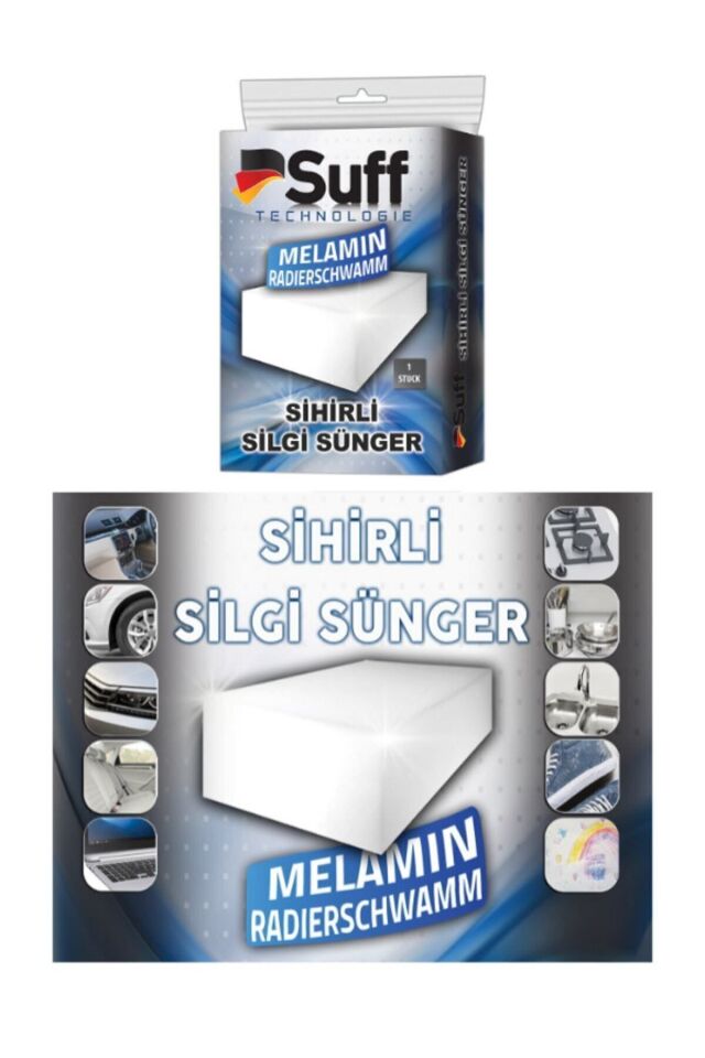 (3 Adet) Tüm Yüzeyler İçin Sihirli Detay Süngeri Melamin Silgi Sünger Beyaz (Oto & Ev & Tekne)