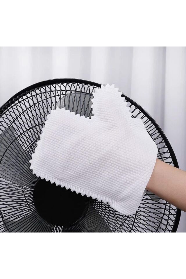 10'lu Çok Amaçlı Temizlik Eldiveni Paket Toz Alma Bezi Hassas Temizlik ve Hijyen Eldiveni Beyaz