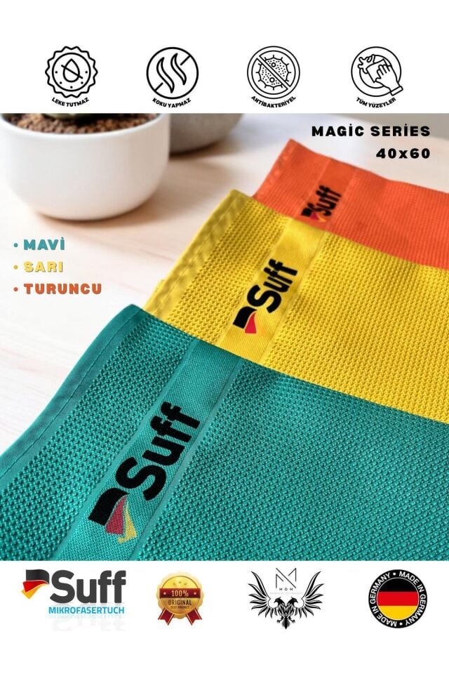 Tüm Yüzeyler Için 3 Lü 40x60 Sihirli Seri Kurulama Cam Silme