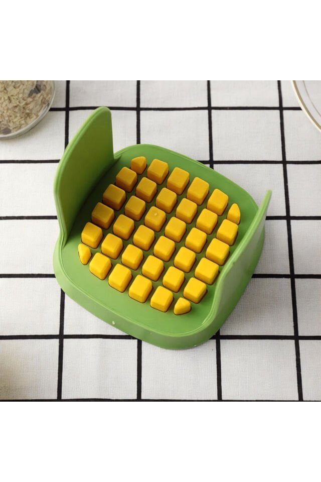 Mutfak Sebze Doğrayıcı ve Dilimleyici, Hazneli Hızlı Manuel Gıda Dilimleyici, Sarı ve Beyaz