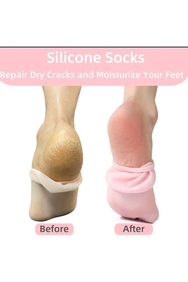 Silikon Çorab Ayak Bakım Nemlendirici Çorap Çatlak Önleyici Ölü Deri Atıcı Çorap Ayak Bakımı