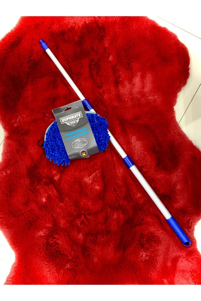 Suff Mikrofiber Teleskopik Araba Yıkama Fırçası - Araba Mopu ( 1 Mop Ve 1 Sopa Set) mavi yeşil kırmızı gri