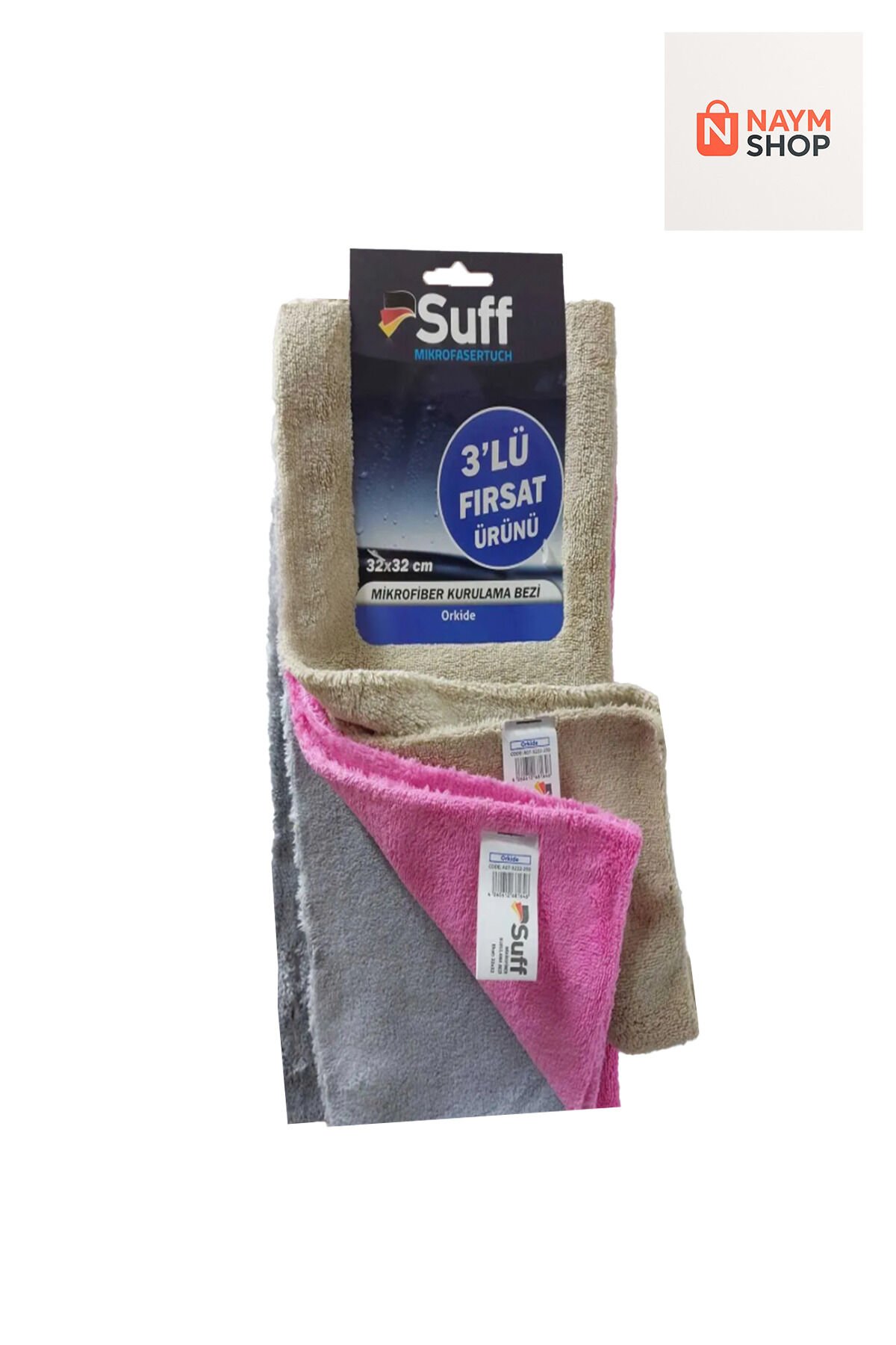 ORKİDE 3'LÜ MİKROFİBER KURULAMA BEZİ (32 X 32 CM) 1Paket