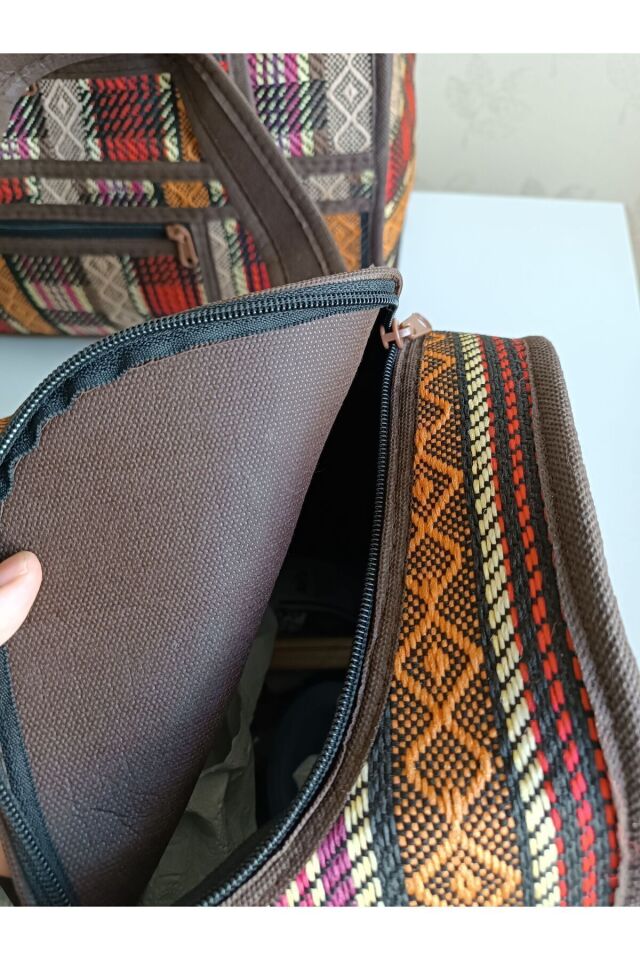 Unisex 3 lü Hasır Çanta, Çok Amaçli Organizer Çanta Karmaşık 1-2