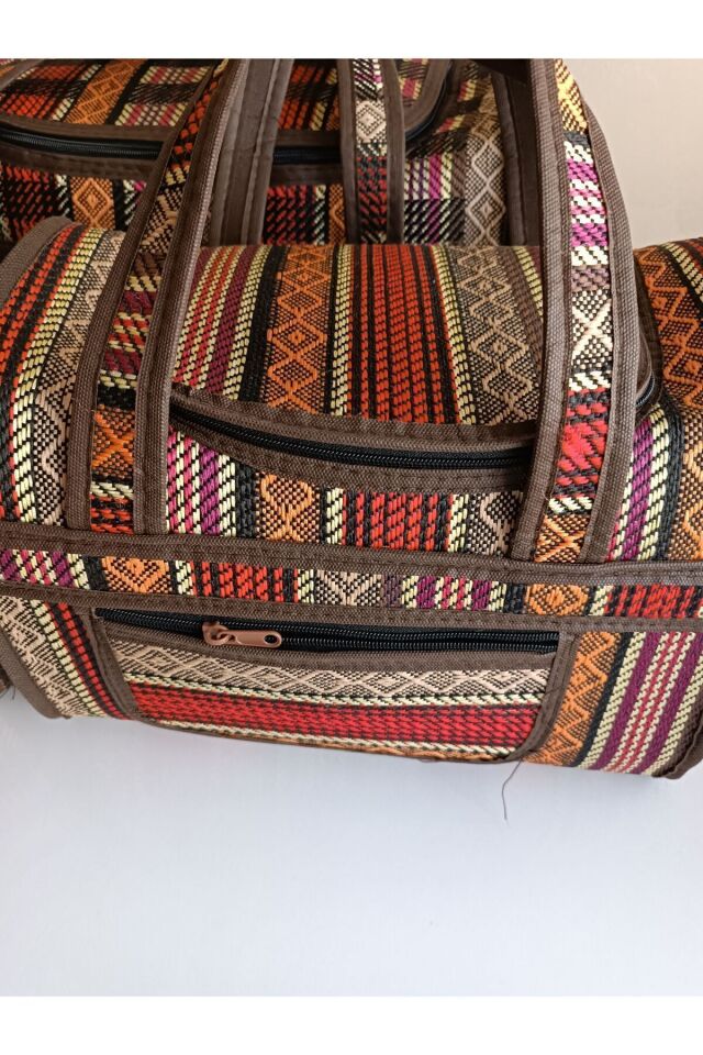 Unisex 3 lü Hasır Çanta, Çok Amaçli Organizer Çanta Karmaşık 1-2