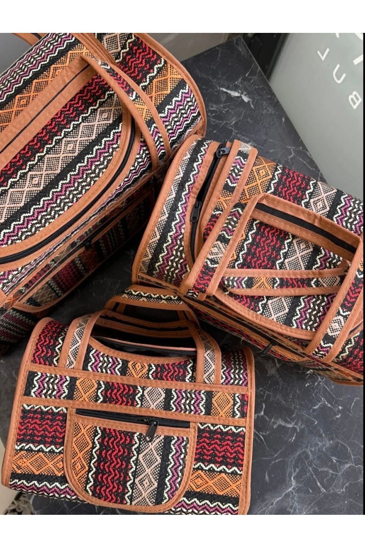 3 lü Çanta Seti Piknik Deniz Çantası Çok renkli 48-50