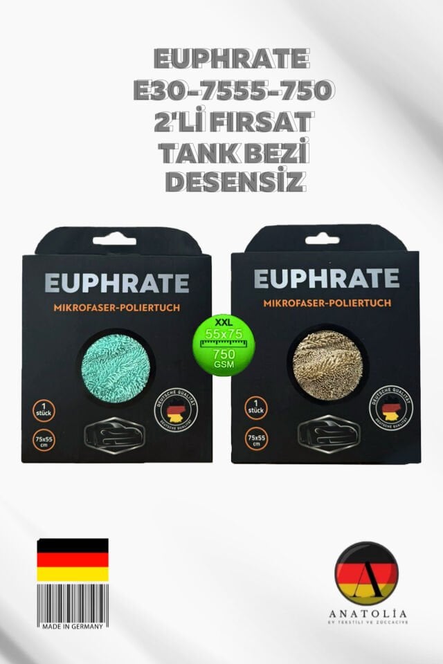(2 ADET) EUPHRATE Alman Üretim Tank Bezi 750 Gsm ÜRÜN KODU E30-7555-750 DESENSİZ