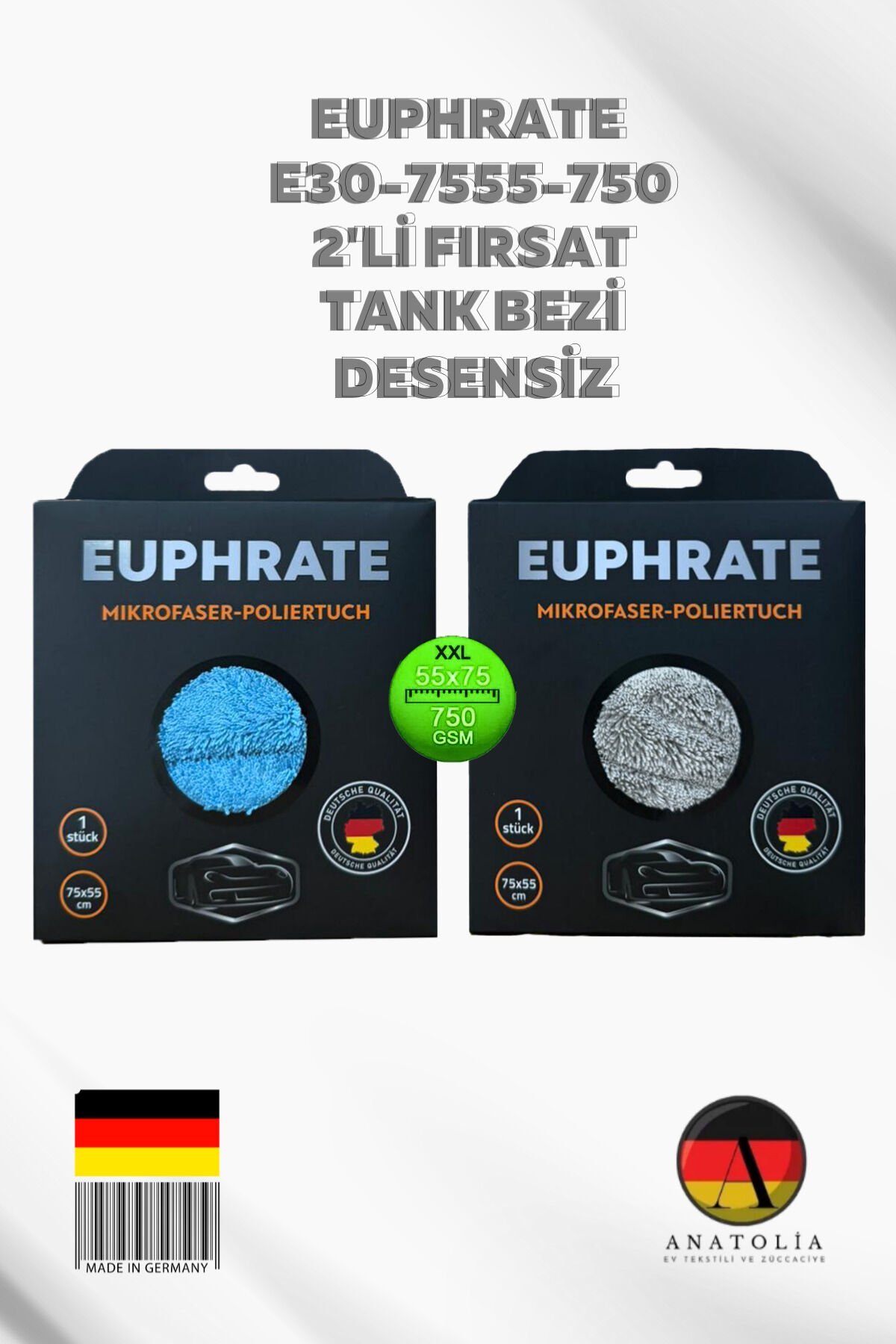 (2 ADET) EUPHRATE Alman Üretim Tank Bezi 750 Gsm ÜRÜN KODU E30-7555-750 DESENSİZ