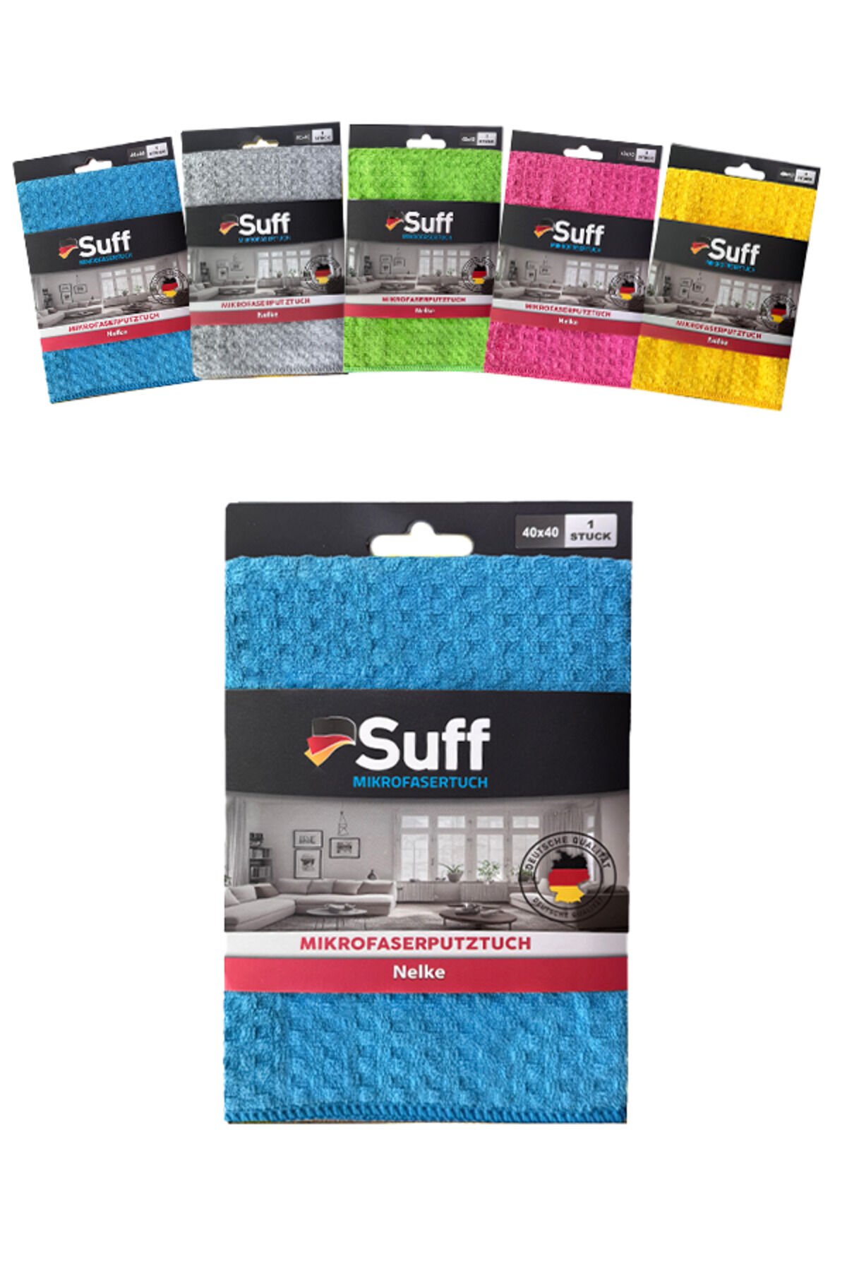 Karanfil Mikrofiber Bez/ Damalı Genel Temizlik Bezi (40X40CM)