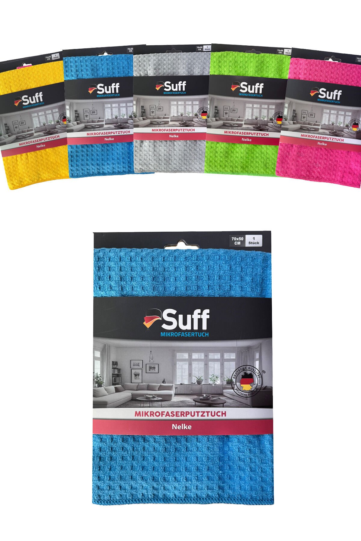 Karanfil Mikrofiber Bez/ Damalı Genel Temizlik Bezi (70X50CM)