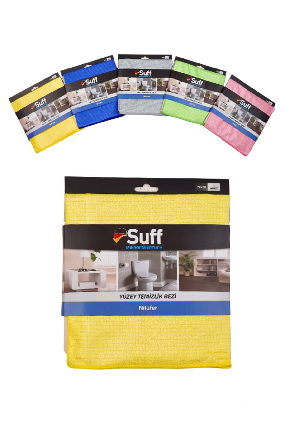 Nilüfer Mikrofiber Bez/ Küçük Damalı Genel Temizlik Bezi (70x50cm)