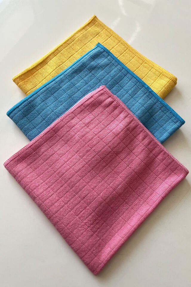 ( 3 Adet ) Mikrofiber Mutfak Temizlik Bezi 40*40 Cm Leke Tutmaz Koku Yapmaz- Mix Renk