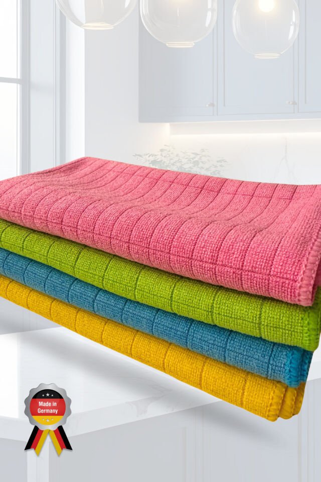 ( 3 Adet ) Mikrofiber Mutfak Temizlik Bezi 40*40 Cm Leke Tutmaz Koku Yapmaz (MİX RENK)