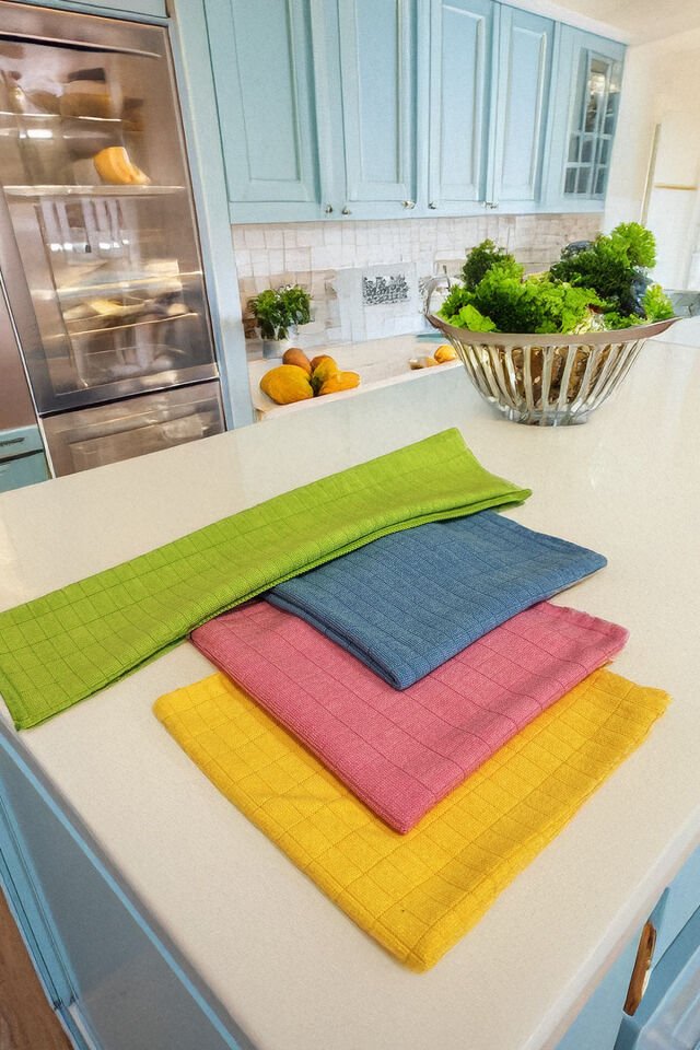 ( 3 Adet ) Mikrofiber Mutfak Temizlik Bezi 40*40 Cm Leke Tutmaz Koku Yapmaz (MİX RENK)