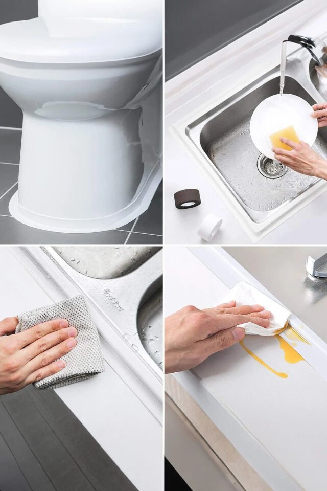 Su Sızdırmaz Geçirmez Bant Lavabo Küvet Kenar Bandı Küvet Duş 3,2 M X 38 Beyaz