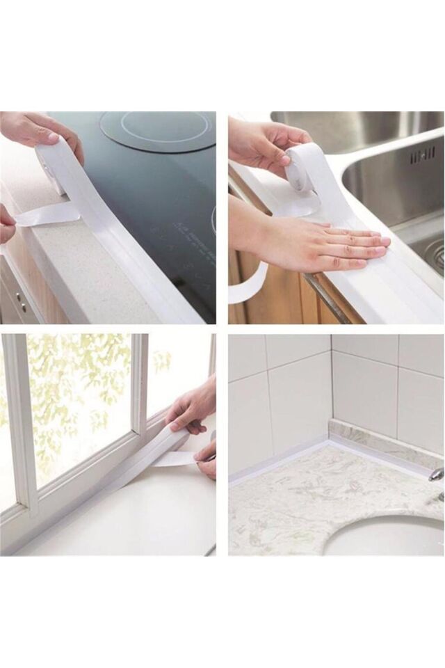 Mutfak Lavabo Klozet Duvar Duşakabin Derz Dolgu Fayans Kapatıcı 1,5 Mt Su Sızdırmaz Geçirmez Bant