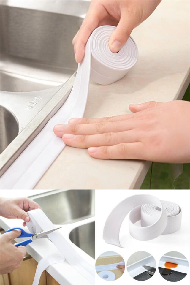 Mutfak Lavabo Klozet Duvar Duşakabin Derz Dolgu Fayans Kapatıcı 1,5 Mt Su Sızdırmaz Geçirmez Bant