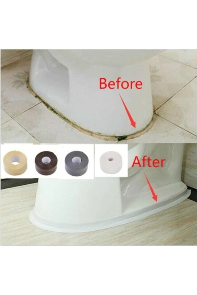 Su Sızdırmaz Banyo Duşakabin Küvet Kenar Mutfak Lavabo Ocak Izolasyon Bandı 3.2 Mt Beyaz Beyaz