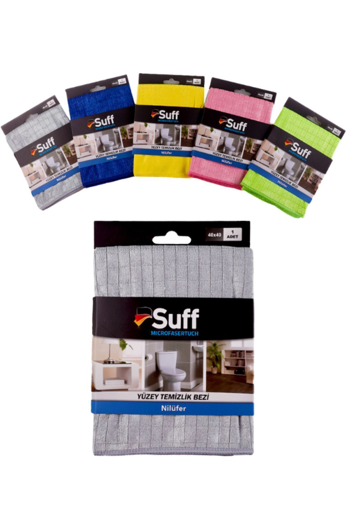 Nilüfer Mikrofiber Bez/ Damalı Genel Temizlik Bezi (40x40cm)