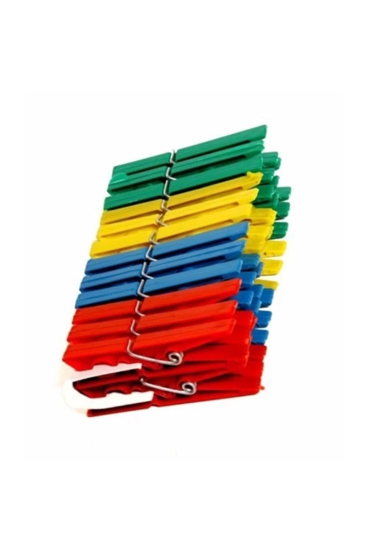 Renkli 24 lü Plastik Mandal karışık renkli