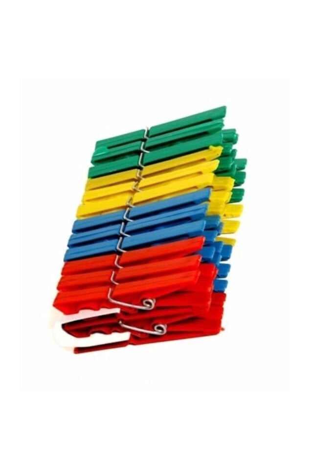 Renkli 24 lü Plastik Mandal karışık renkli
